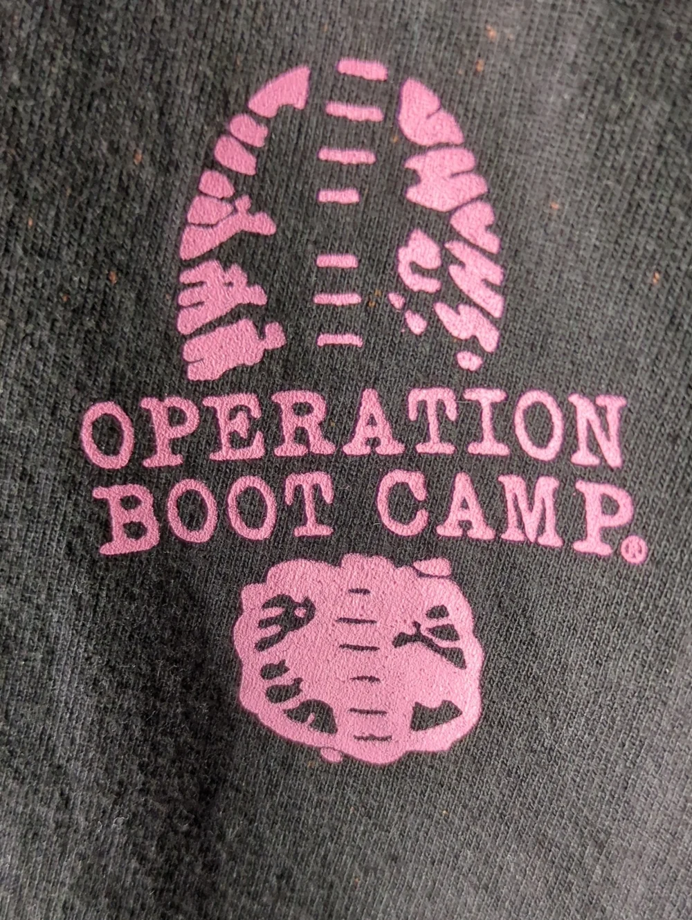 Hanes Black Race For The Cure with Pink Operation Boot Camp Print